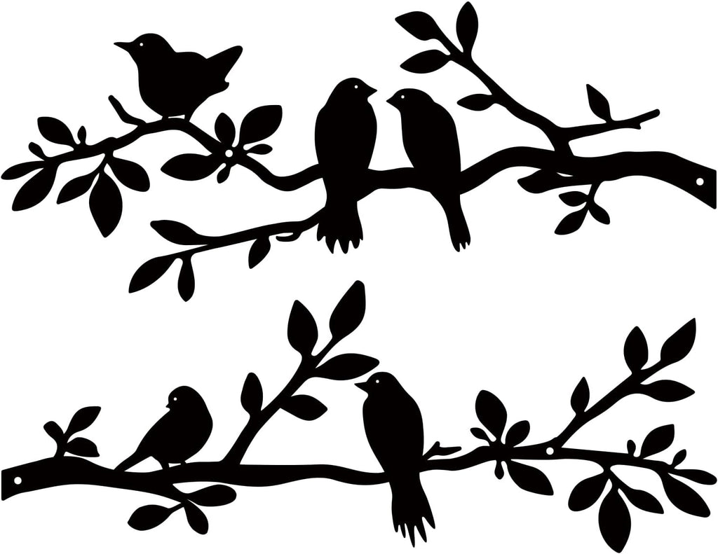 ESTART 2 Pcs Metal Birds Wall Art, Metal Vivid Birds Outdoor Wall Decor