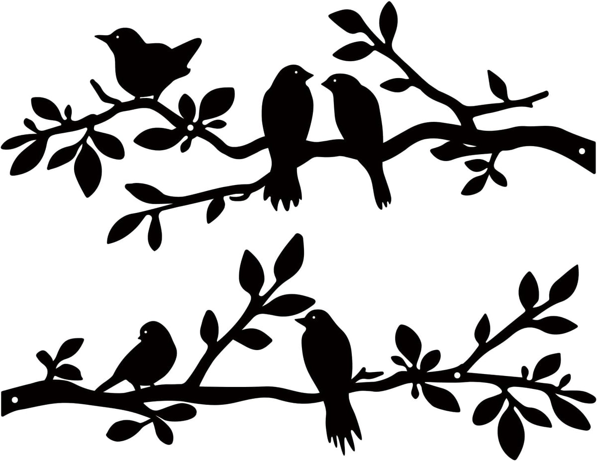 ESTART 2 Pcs Metal Birds Wall Art, Metal Vivid Birds Outdoor Wall Decor