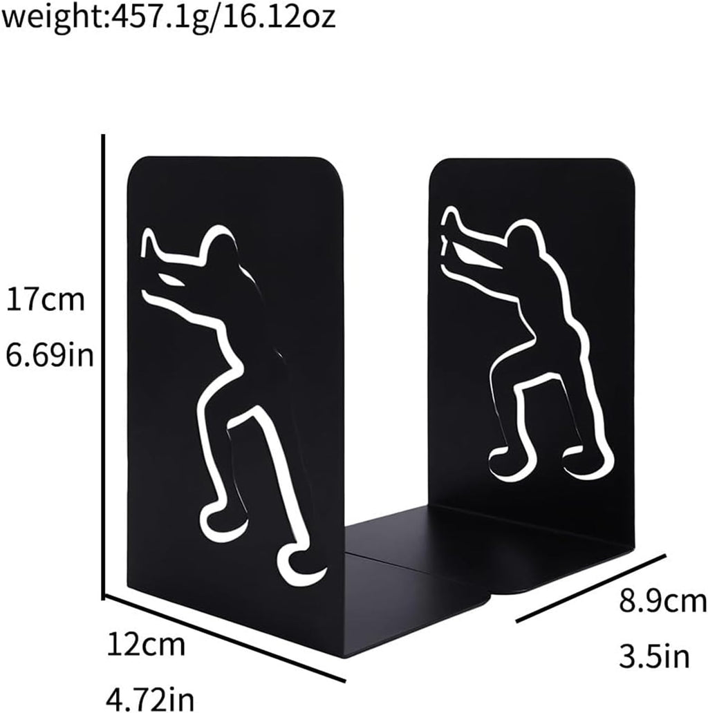 Human Silhouette Metal Bookend for Shelves