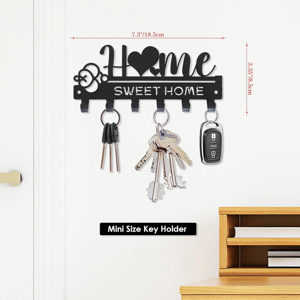 “Home Sweet Home”Key Holder wall Mount(Mini Size:7.3x3.35inches)