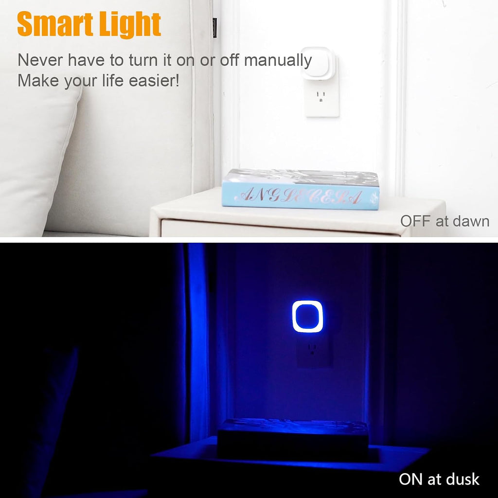 YUNLEX 6 Pack Blue Night Lights Plug into Wall, Dim Light for Bathroom