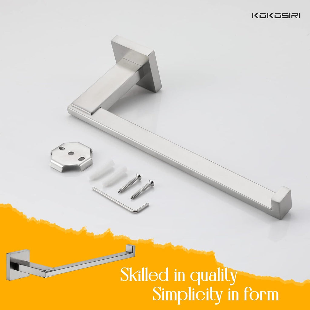 KOKOSIRI Towel Bar Brushed Nickel Hand Towel Holder for Bathroom Accessories Organization and Storage Heavy Duty Stainless Steel, Wall Mounted B3006BR