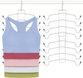 TOPIA HANGER 2 Pack Tank Top Hanger, 8 Layers Bra Hanger Space Saving, Sport Yoga Bras Holder, Closet Organizers and Storage for Camisoles Tank Tops Sports Yoga Bras Swimsuits, Silver CT79B