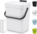 1.3 Gal Compost Bin, Hanging Small Trash Can with Lid, 5L/White