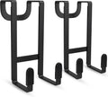 FYY 2 Packs Over The Door Hooks, Heavy Duty Door Hanger Hook, No Drill Wall Hooks for Hanging Coat, Towel, Bag in Bathroom, Closet Fits Most Doors Up to 1-7/8" Thickness （Black）