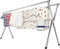 Clothes Drying Rack, Heavy-Duty Folding Laundry Drying Rack for Indoor Outdoor Use, 50.4-78.7" Extendable Stainless Steel, Space-Saving Design, Foldable Freestanding Airer