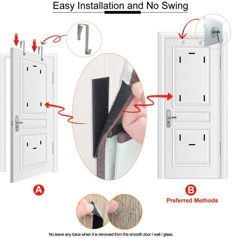 2 Pack 5-Shelf Hanging Shelves Over The Door Organizer Wall Mount Storage Bag (Sesame Gray 2 Pack)