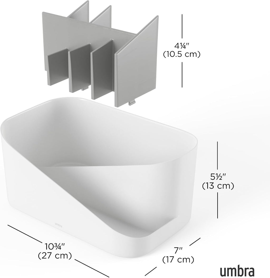 Umbra Glam Makeup Organizer, with Removable Insert, Medium, White