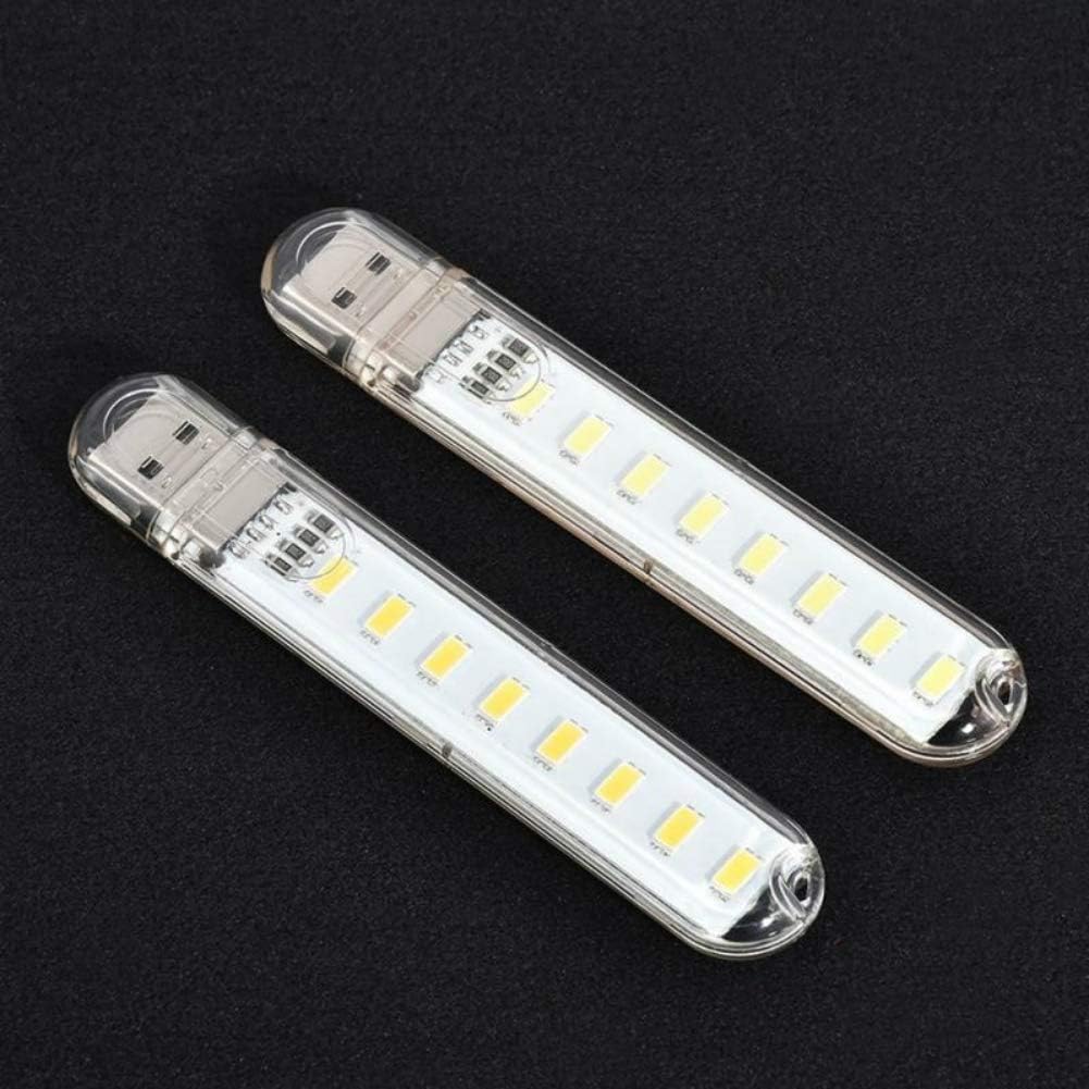 8pcs USB Light,Night Light Plug in,Small Led Light Stick(White)