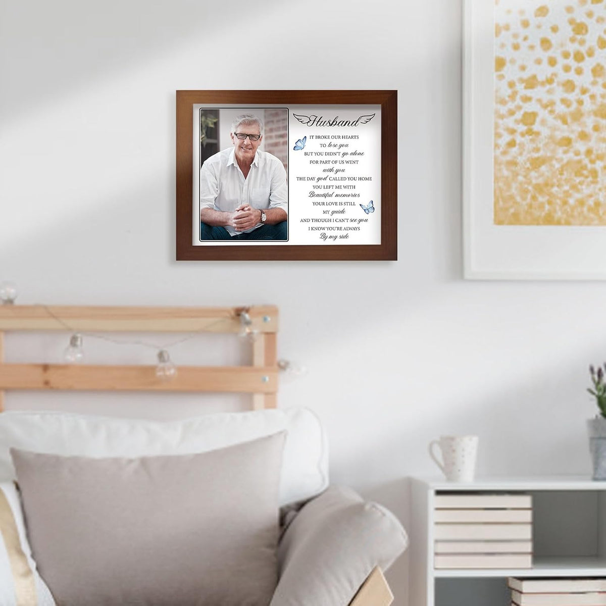 Memorial Gifts for Loss of Husband,Sympathy LED Shadow Boxes 4x6 Photo, Bereavement Keepsake for Loss of Husband, Healing Memorial Decor, Grief Support Gift for Wife, Family, Friends, Colleagues