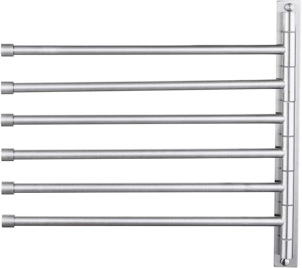 KES Swing Out Towel Bar, 6-Bar Folding Arm Swivel Hanger, 13 Inch