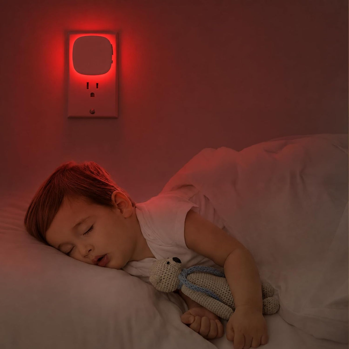 AUVON Plug-in LED Backlit Night Light 4 Packs, Motion & Dusk to Dawn Sensor