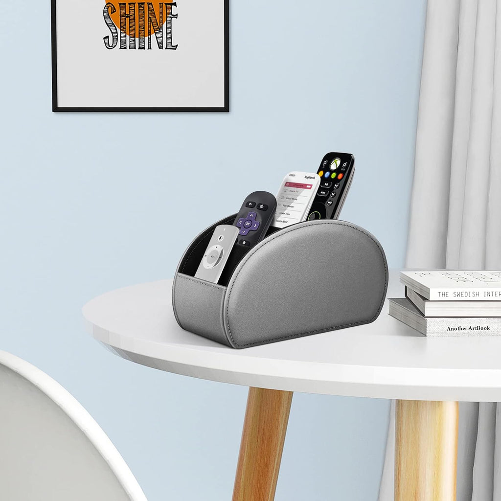 FINTIE Remote Control Holder with 13 Compartments Vegan Leather