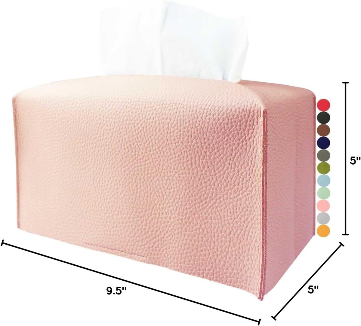 Pink Tissue Box Cover Rectangular - Plus Size Large Tissue Box Cover Rectangle [JESMINI] Faux Leather Tissue Box Holder Long for Extra Large Rectangle Facial Tissue Box