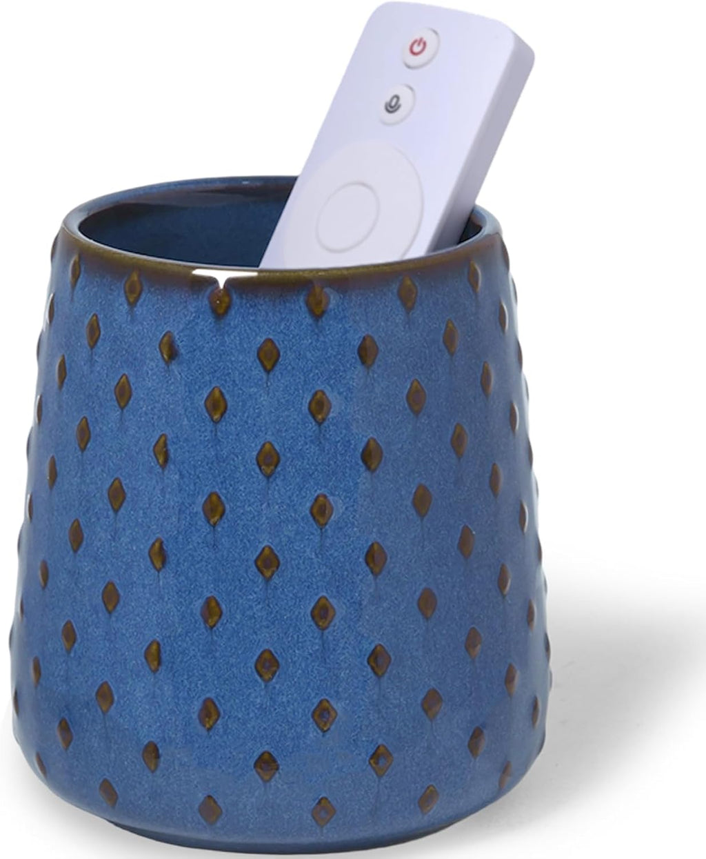 GDCZ Ceramic TV Remote Control Holder, Makeup Brush Pen Holder (Blue)