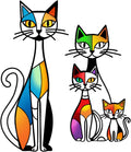 Sanwarm Wall Decor, 2 Pieces, Black Metal, for Home Cat Abstract