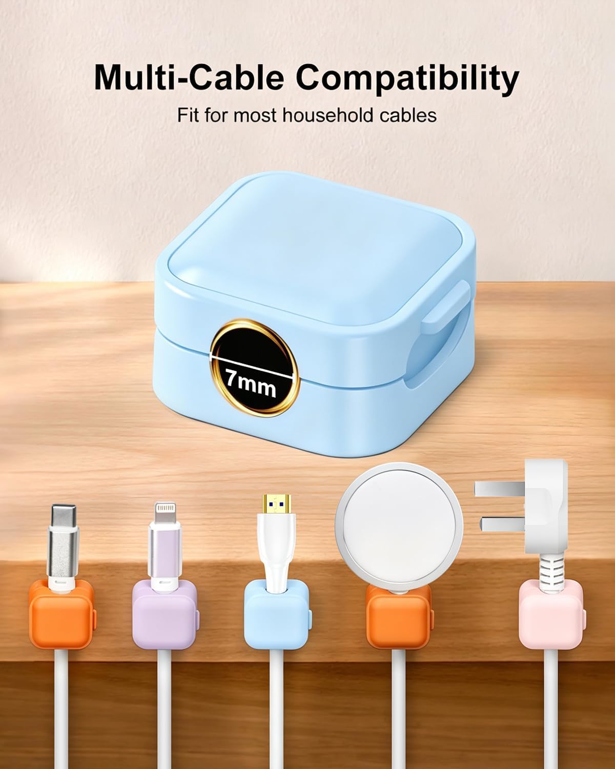 Art3d 8 Pack Magnetic Cable Clips, Cord Organizer, Office Cable Management