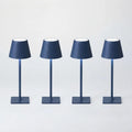 Blue Rechargeable Table Lamps Cordless Set of 4 for Mahjong Tables Party
