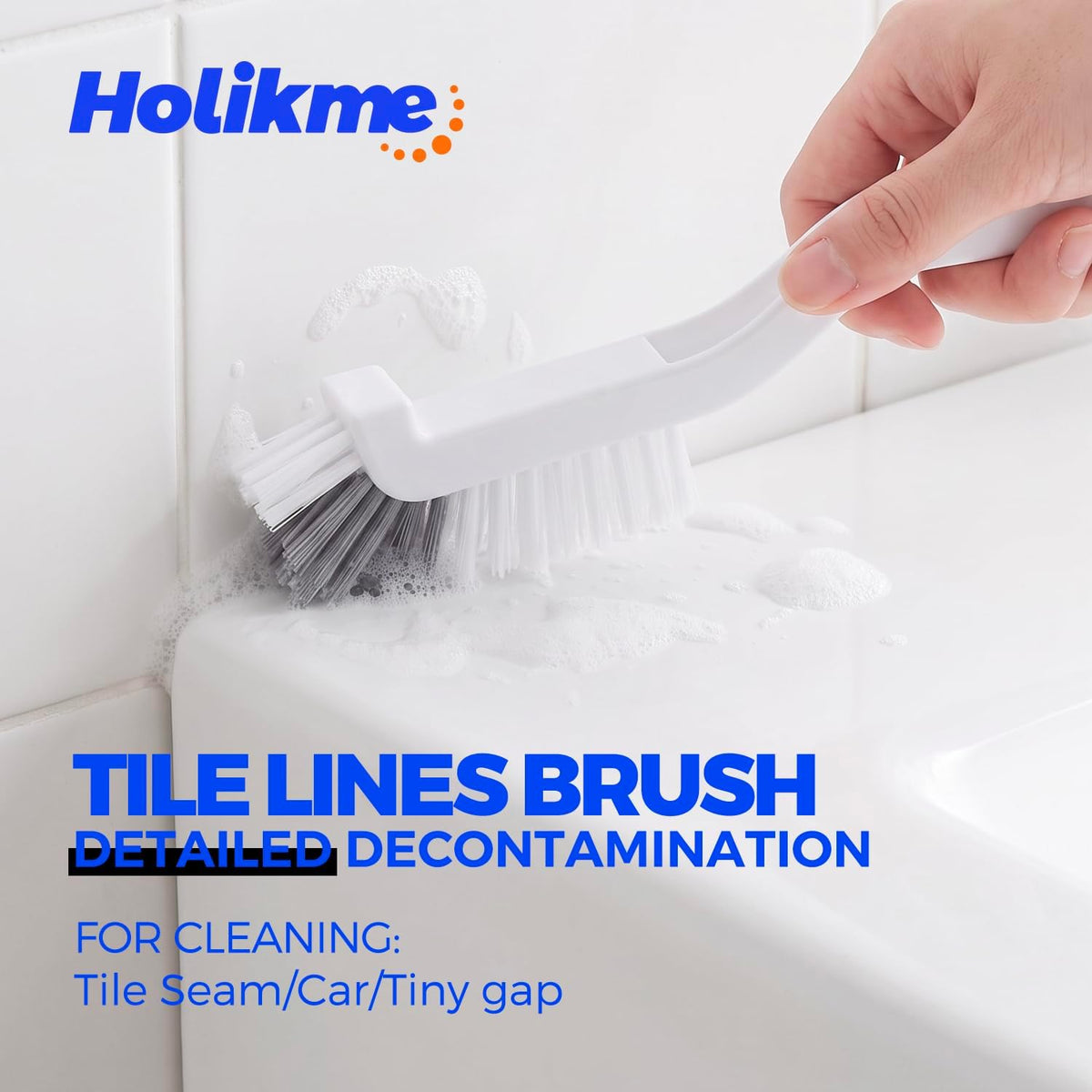 Holikme 7 Pack Cleaning Brush Scrub Brush Kitchen Brush for Floor,Black