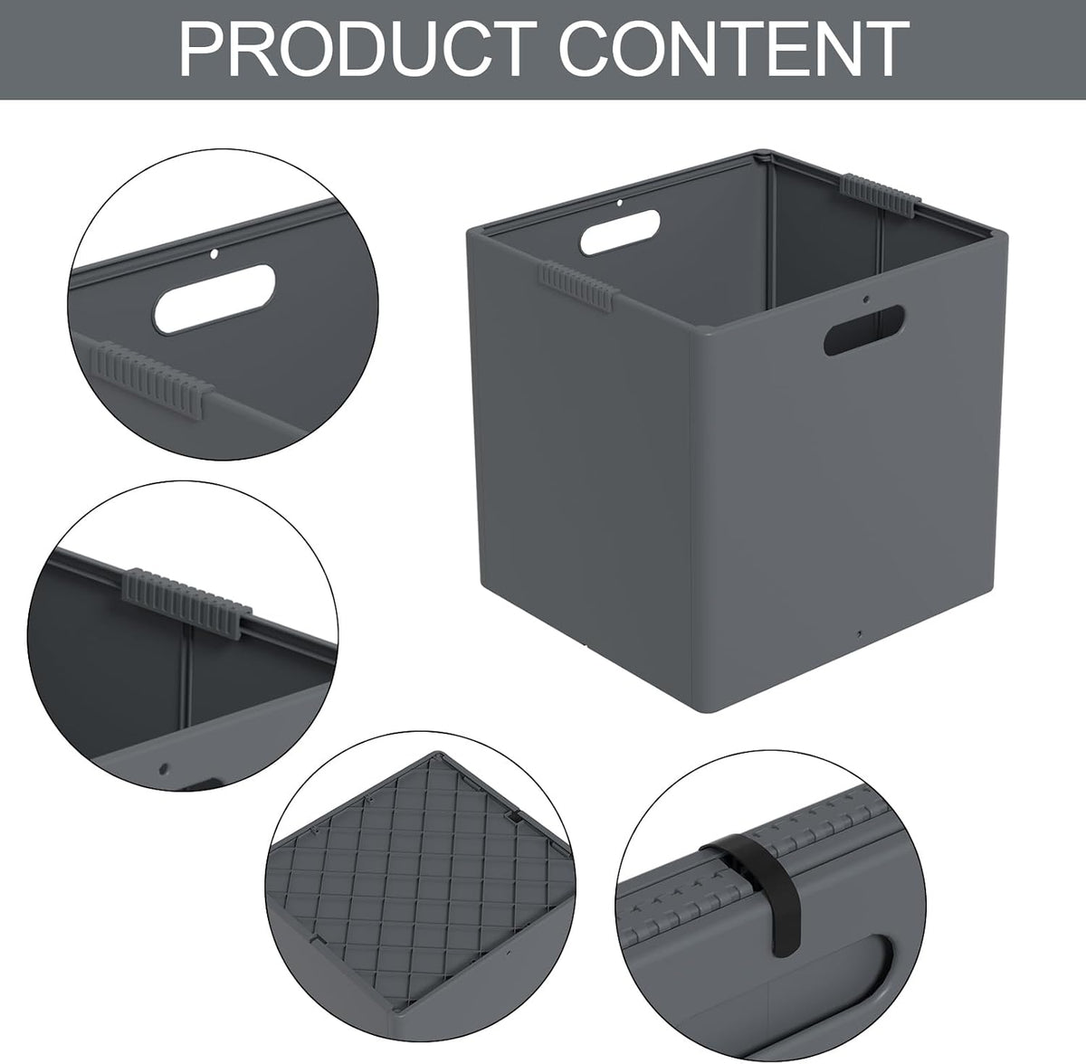 Plastic Foldable Cube Storage Bin, Collapsible Storage Cubes 4-Pack