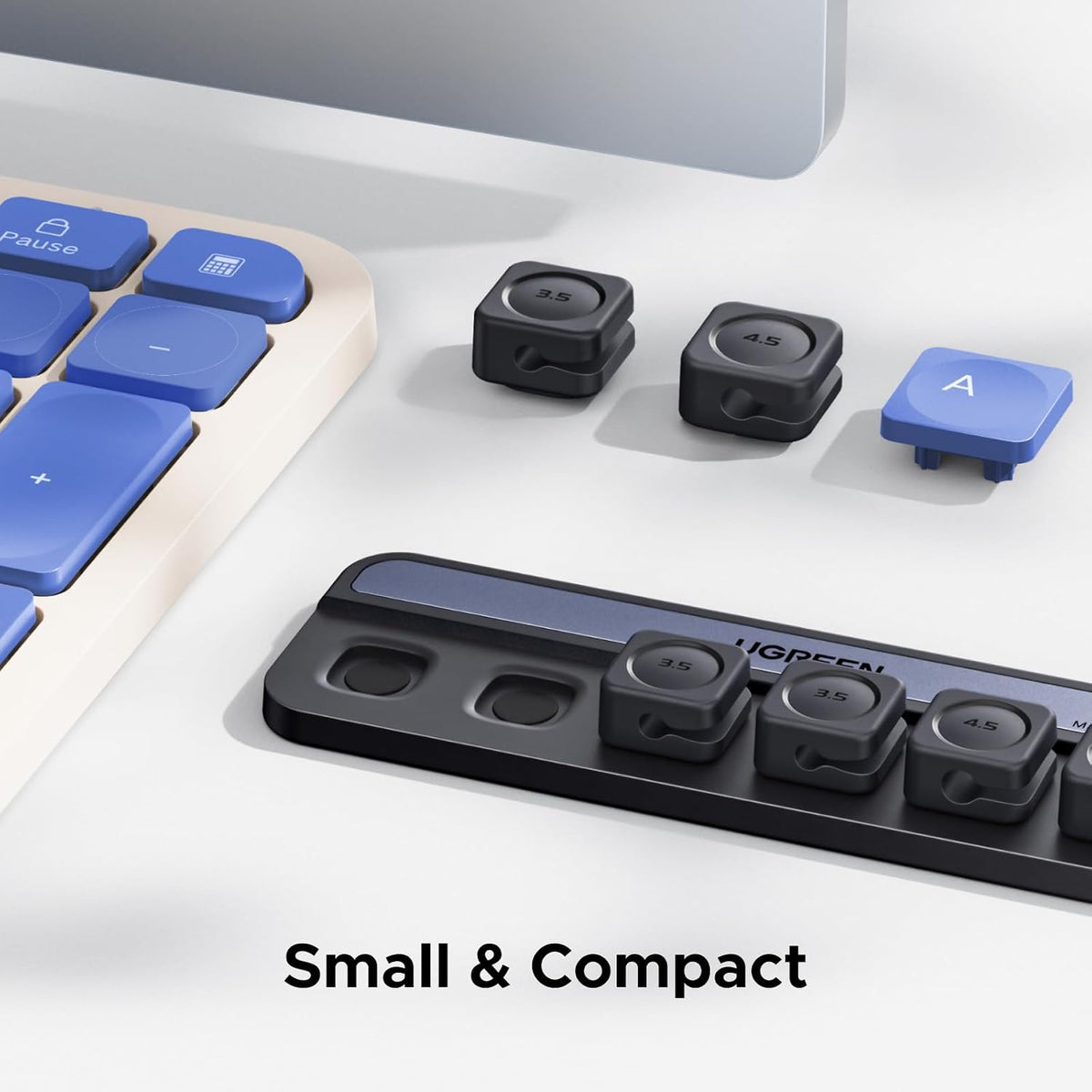 UGREEN Desk Cable Organizer, Magnetic Cord Holder 6 Pack, Silicone Cable Clip with Strong Magnet, 2 Sizes for Charging Cords, Easy Cable Management for Desk, Nightstand, Car, Home Office