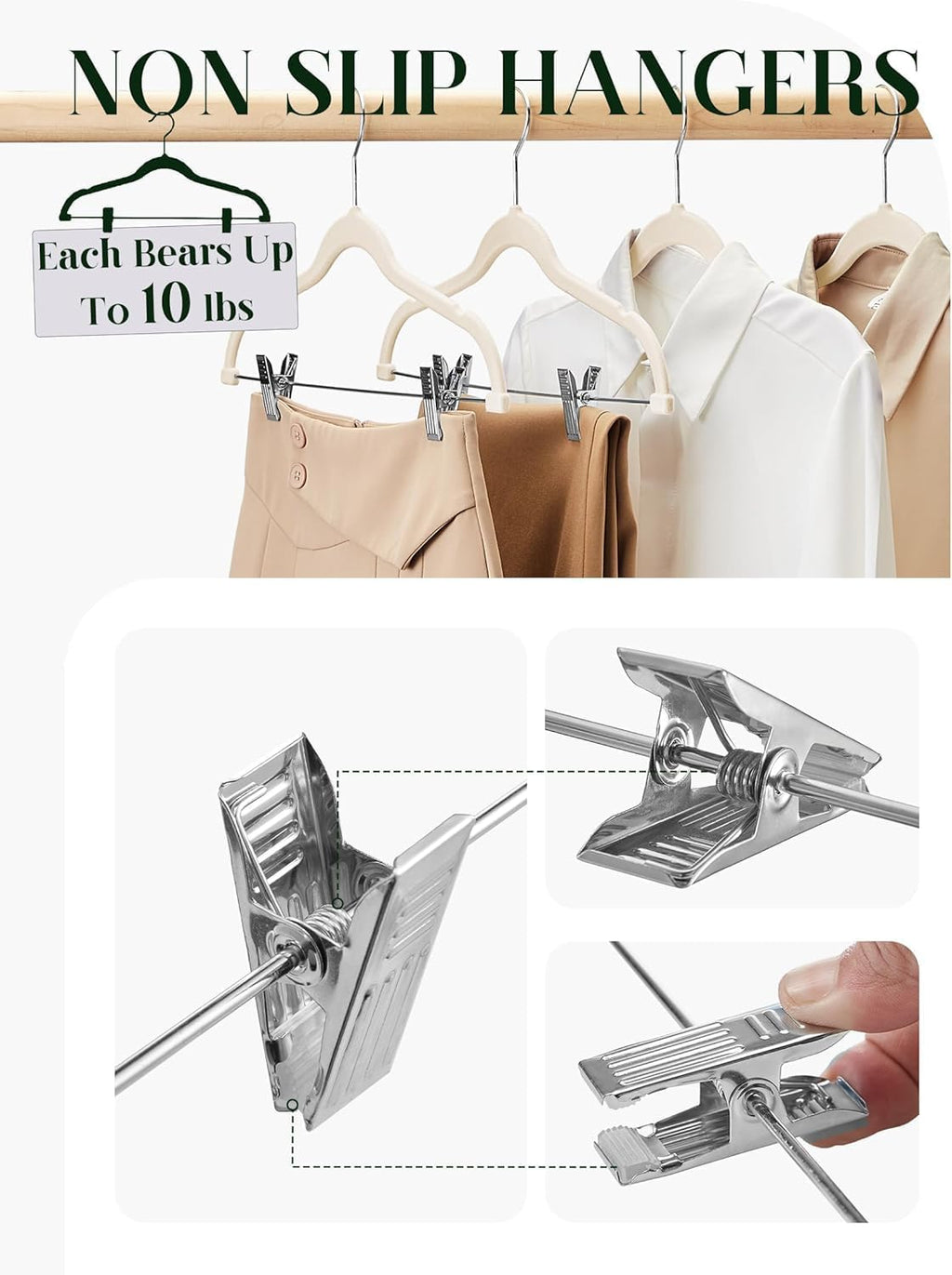 Cozymood Velvet Skirt Hangers 72 Pack Thin Velvet Hanger with Clips
