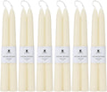 White Beeswax Taper Candles,8" Long Candlestick,smokeless dripless unscented Natural Beeswax Candles.for Gift,Mother's Day (White, 12 Pack)