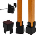 Bed Risers 2 Inch with Adjustable Screw Clamp, 4 Pack Heavy Duty Furniture Risers, Supports up to 5,000 lbs, Fits Furniture Legs with Thickness from 0.9 to 1.5 Inch(Black, Type-G)