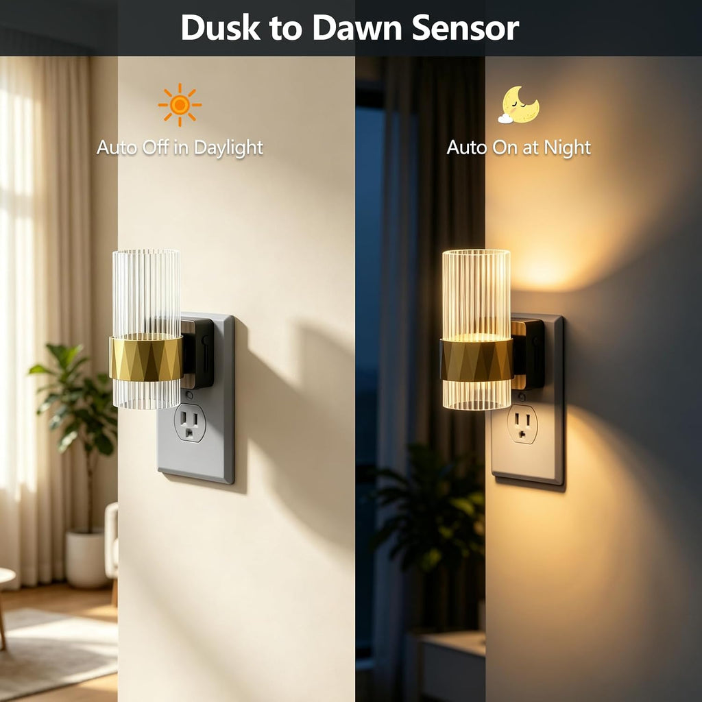 LED Night Lights Plug into Wall, 2Pack Dimmable Night Light