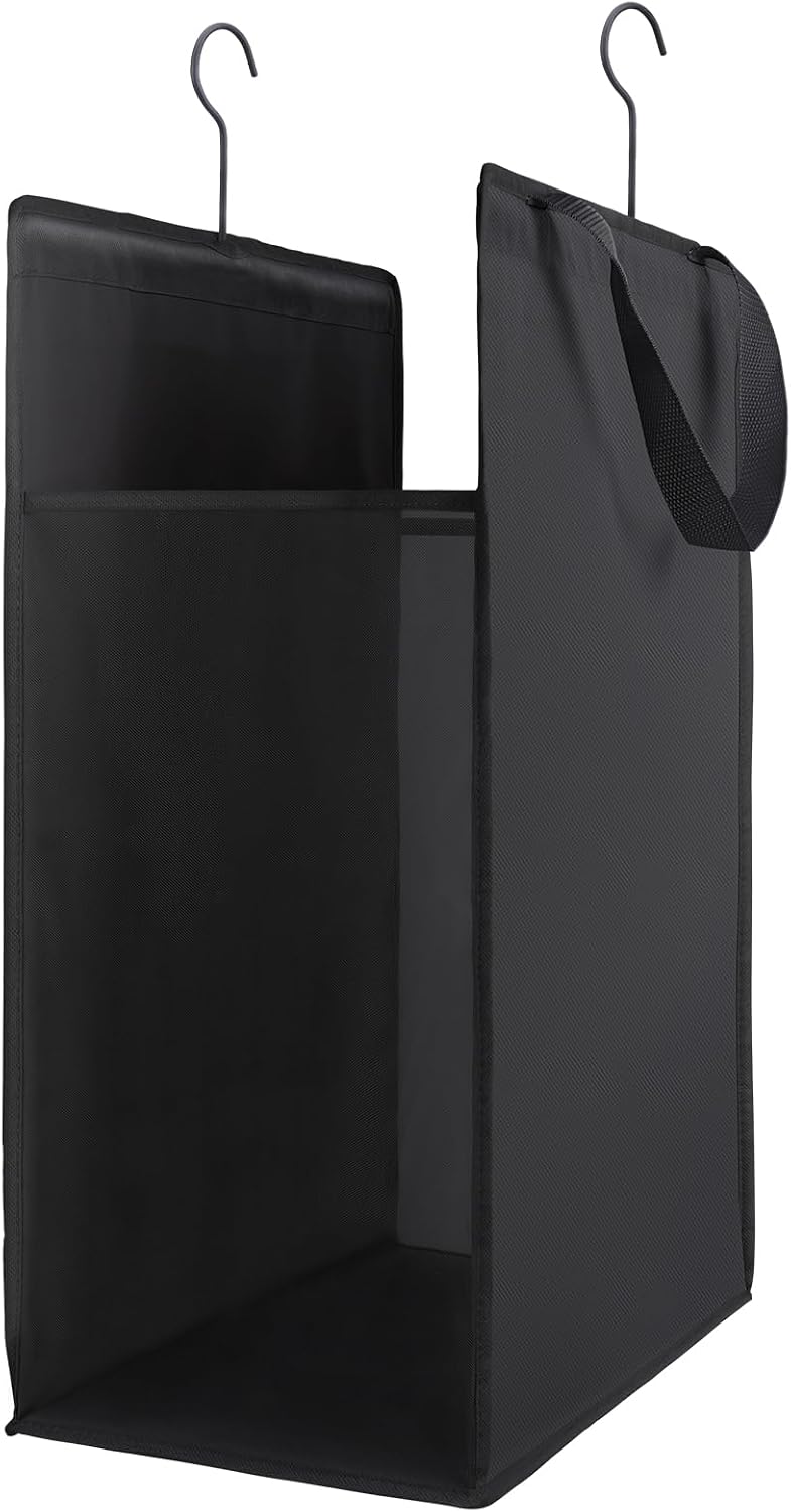 FENTEC 1 Pack Black Hanging Laundry Hamper，Laundry Hamper Bag with Handles
