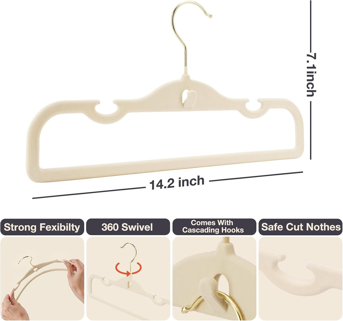 Velvet Pants Hangers 20 Pack Velvet Hangers Non Slip,for Pants Coat