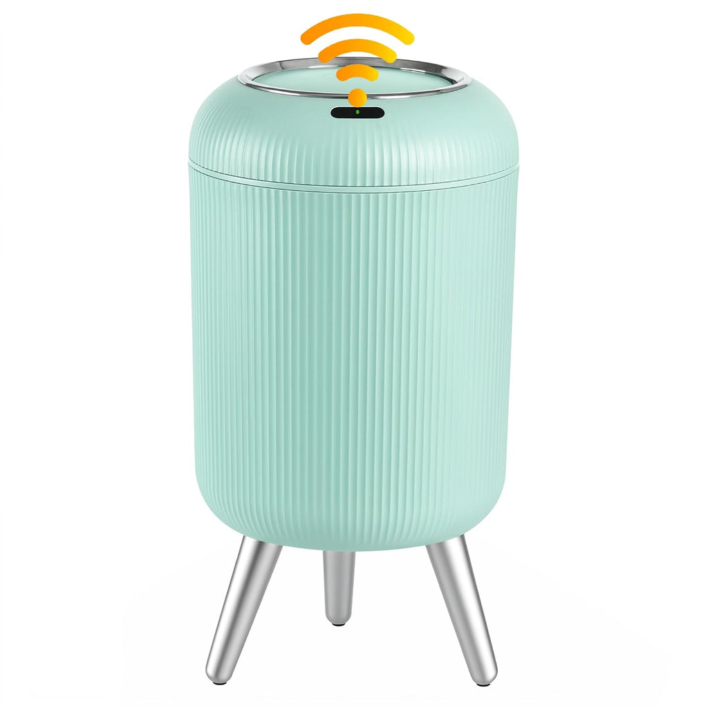 Touchless Sensor Bedroom Trash Can with Lid,Small Wastebasket(Blue)