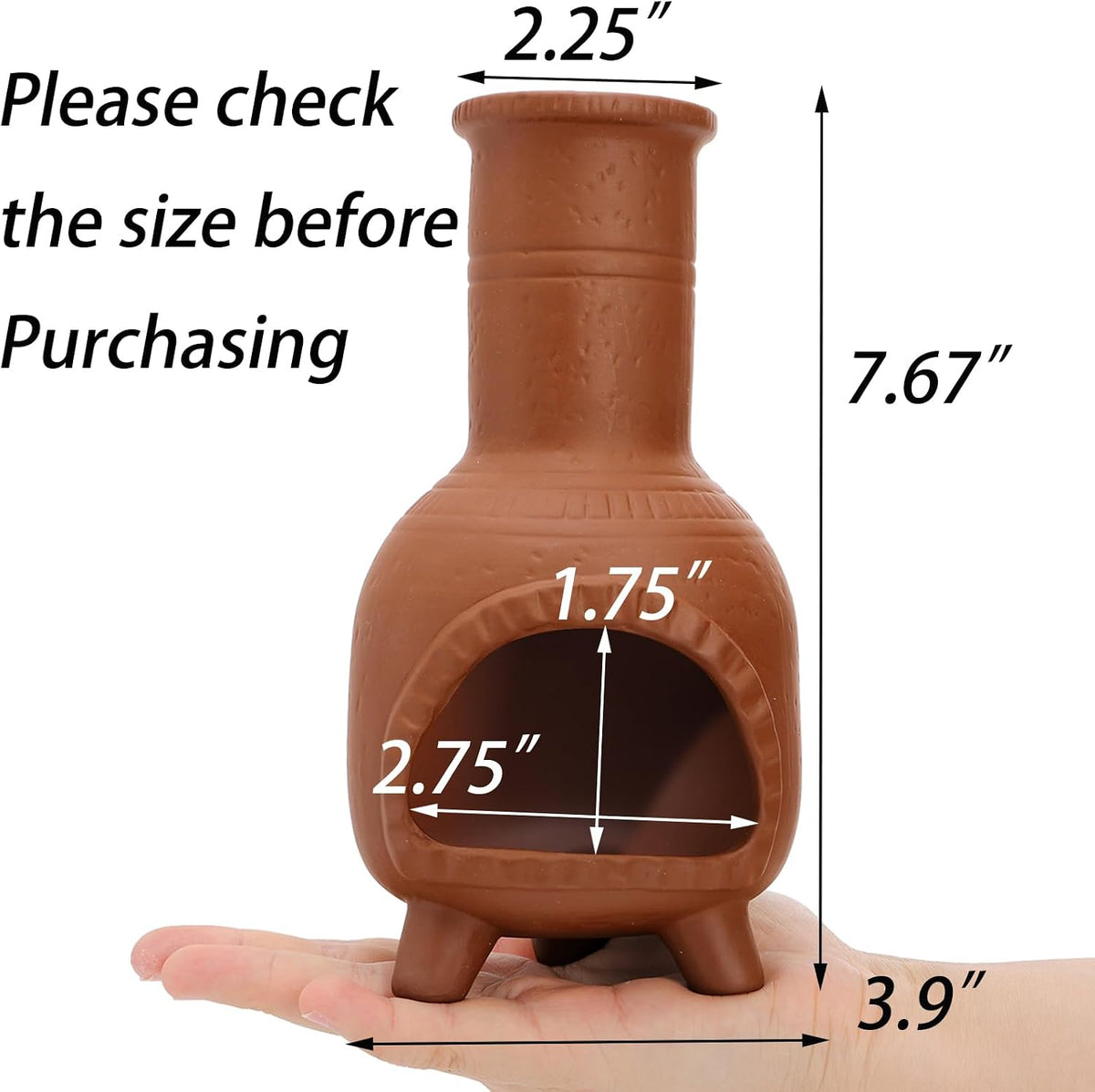 TOPZEA Handmade Terracotta Palo Santo Holder Burner, Mini Clay Chiminea Incense Cone Burner & Sage Smudge Pot Ash Catcher for Energy Cleansing, Boho Southwestern Decor, Meditation & Spiritual Gift