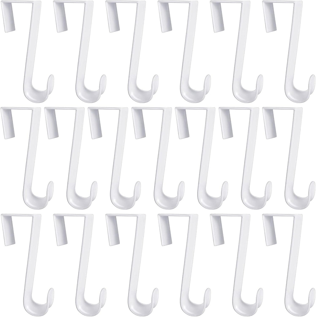 Jetec 16 Pcs 8 Pcs Plastic Over the Door Clothes Hooks Bulk, 4.72‘’ Long