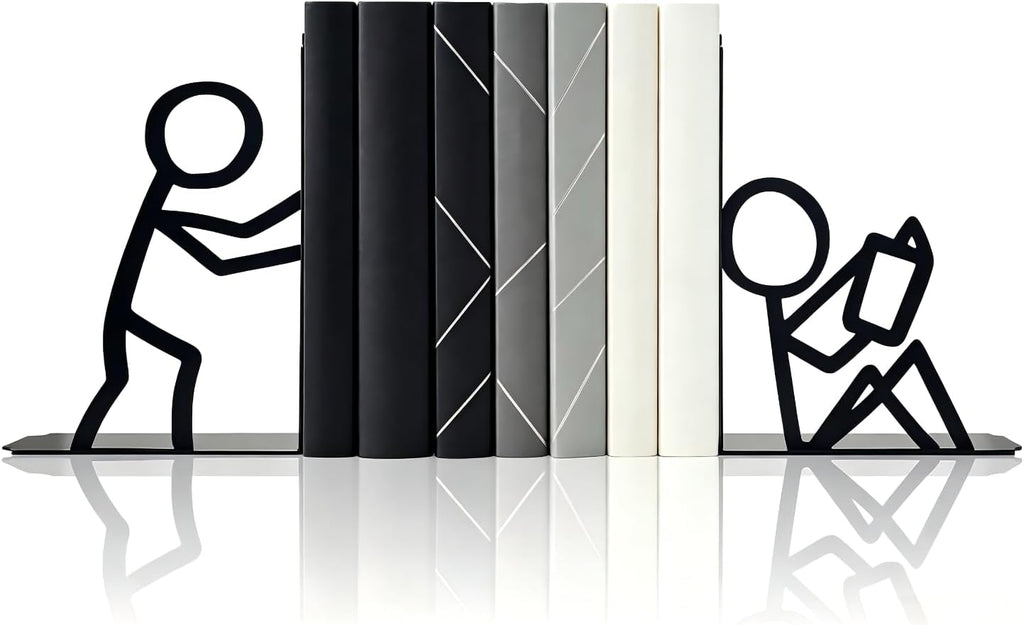 Book Ends for Shelves Black 2pcs