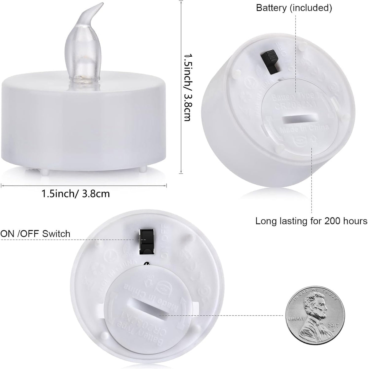 Flameless LED Tea Lights Candles Battery Operated Warm Yellow 100 Pack
