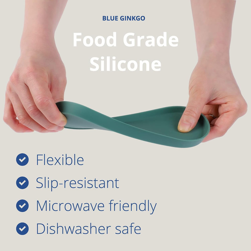 Blue Ginkgo Mini Silicone Trays – Set of 6 Easy-Clean Organizers for Bathroom, Kitchen, Desk, Vanity, and Cosmetics (Green, Yellow, Pink)