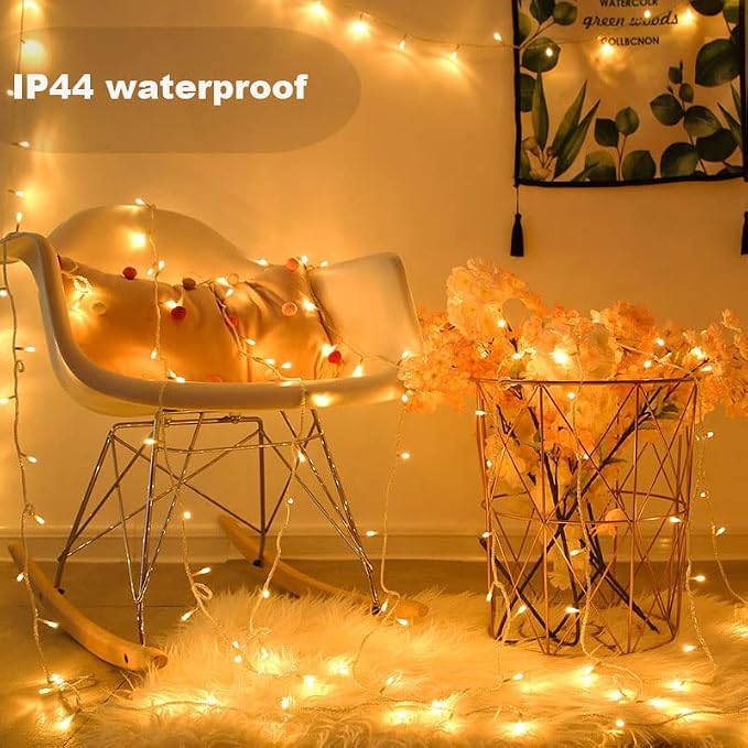 66Ft 200LED Warm White Christmas Tree Lights String Light Indoor