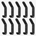 Homeforia Black Wall Coat Hooks, High-End Metal, Heavy Duty, Set of 10