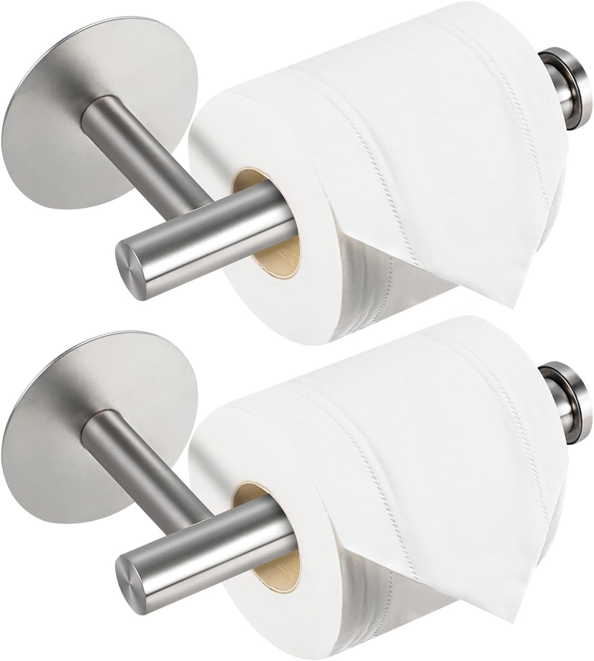 Yagoo Adhesive Toilet Paper Holder, Rustproof Toilet Roll Holder(2, Silver)
