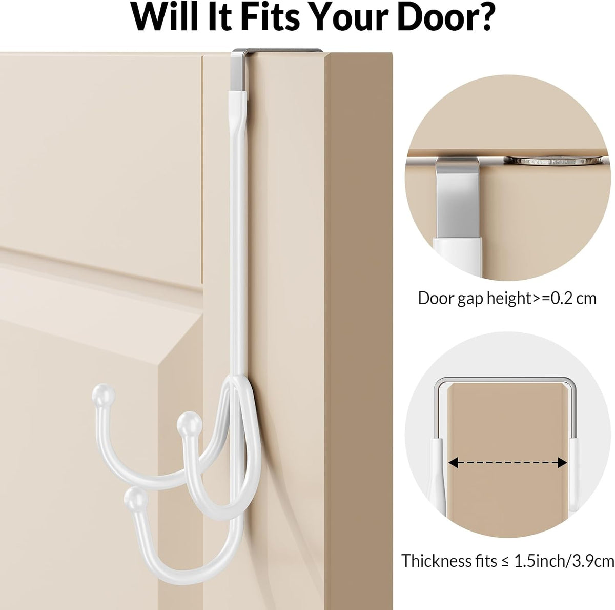 Over The Door Hooks, Door Hooks for Hanging Towels, Coats, Robes