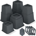 Utopia Bedding Adjustable Bed Risers 3 & 5 Inch, Grey, 4-Pack