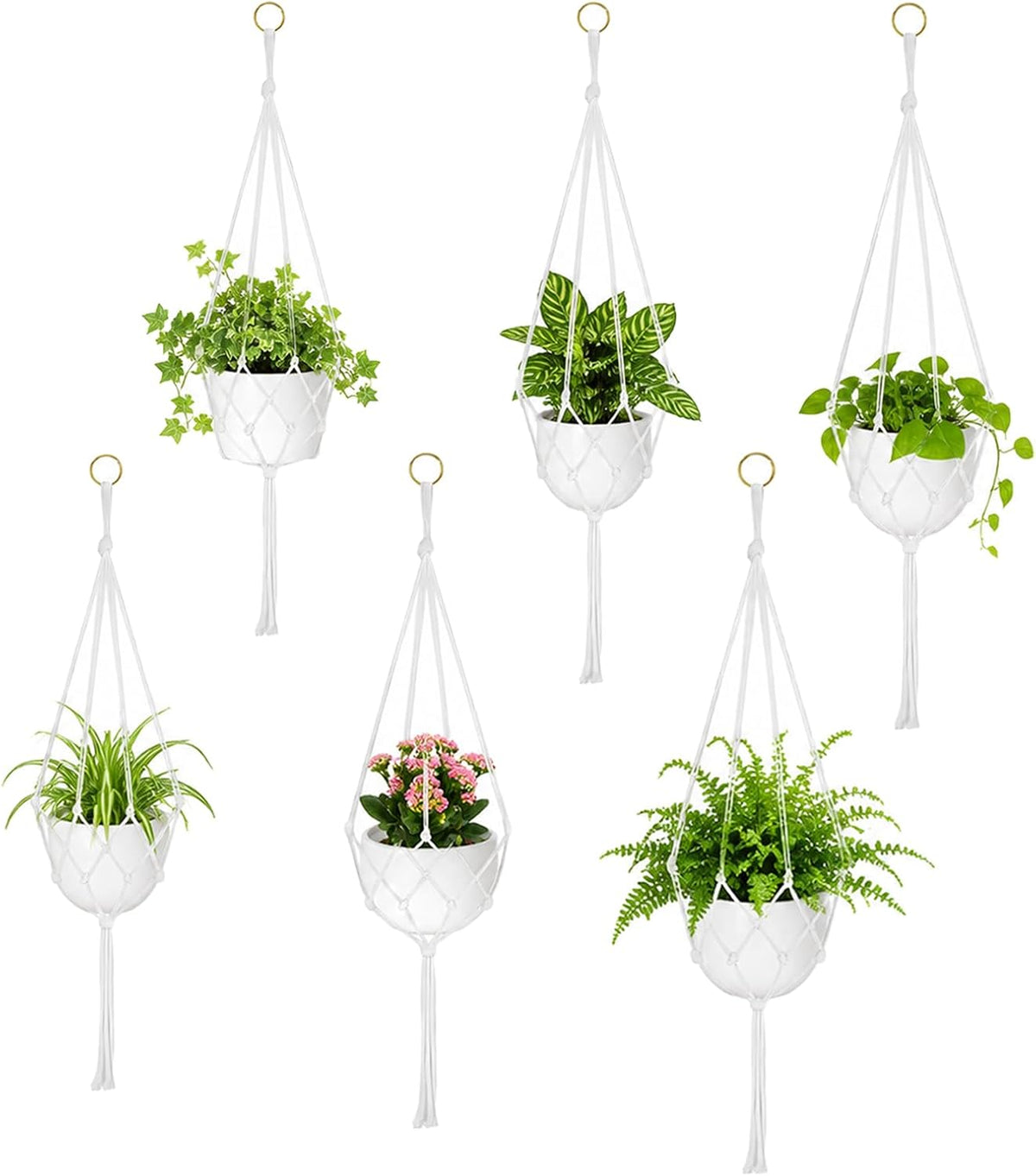 6 Pack Macrame Plant Hanger Indoor Hanging Planter for Plants Holder
