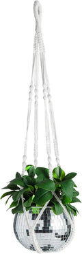 Macrame Plant Hanger with Short Rope (No Tassel) - 35 Inch - Cotton Macrame Cord for Boho Decor Flower Pots - Bohemian Chic Home Decor, Simple Indoor Outdoor Hanging Houseplants or Terrarium | 1 Pack