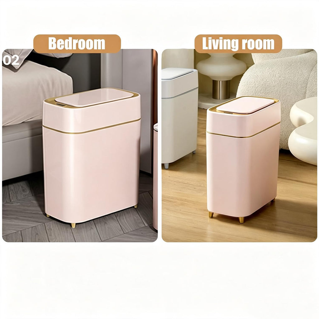 2-Pack - Motion Sensor Bathroom Trash Can with Lid - Automatic Trash Can