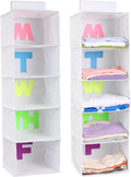 Hahafelt 2pcs 5 Shelf Weekly Clothes Organizer for Kids, White