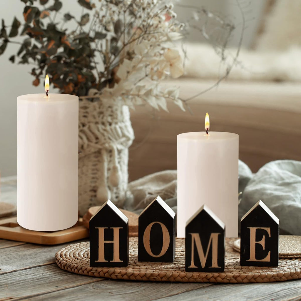 3 Pack 2.8 x 6 Hand Poured White Dripless Pillar Candles, 150 Hours Long Burning, Soy Candles, Non-Toxic, Unscented, Smokeless, for Power Outages & Emergency