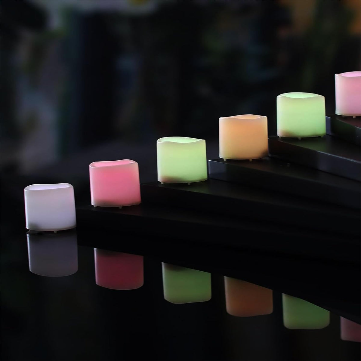 iZAN 12 PCS Color Changing Battery Operated Flameless LED Tealight Candles