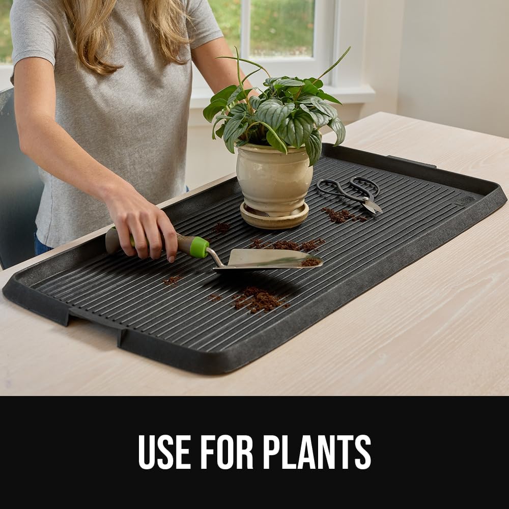 GORILLA GRIP Boot Tray for Shoes, Natural Rubber Door Mat, 24x16 Black