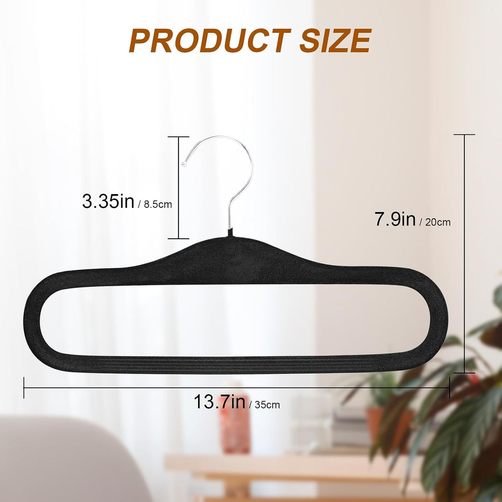 Velvet Hangers Non Slip,Pants Hangers for Closet (Black,20 Pack)
